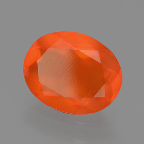 Opala de fogo laranja natural 2,04ct, corte oval, transparente