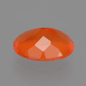 Opala de fogo laranja natural 2,04ct, corte oval, transparente