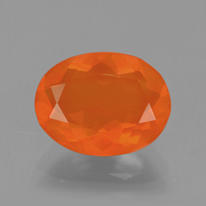 Opala de fogo laranja natural 1,50ct, corte oval, transparente