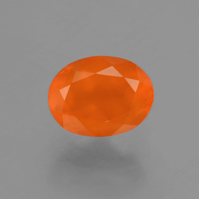 Opala de fogo laranja natural 1,09ct, corte oval, transparente