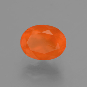 Opala de fogo laranja natural 1,09ct, corte oval, transparente