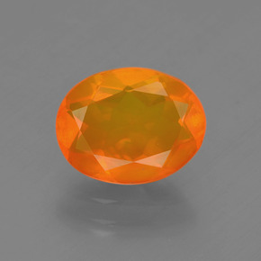 Opala de fogo laranja natural 1,27ct, corte oval, transparente