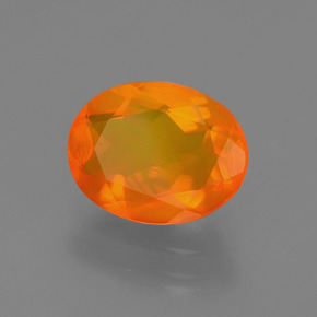 Opala de fogo laranja natural 1,27ct, corte oval, transparente