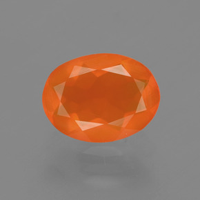 Opala de fogo laranja natural 1,04ct, corte oval, transparente