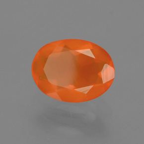 Opala de fogo laranja natural 1,04ct, corte oval, transparente