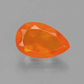 Opala de Fogo Laranja Natural 1.22ct, Formato de pêra, Transparente