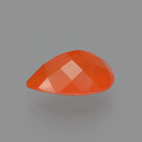 Opala de fogo laranja natural 1,28ct, formato de pêra, translúcido