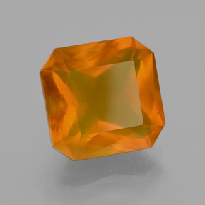 Opala de fogo laranja natural 4,62ct, corte esmeralda, translúcido