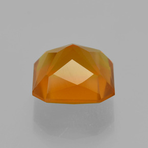 Opala de fogo laranja natural 4,62ct, corte esmeralda, translúcido
