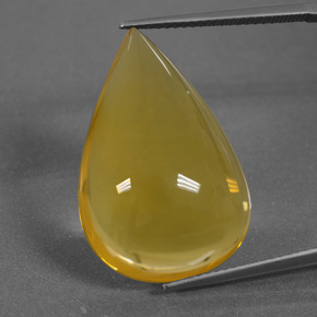 opala de fogo Amarelo alaranjado Natural 16.66ct, Formato de pêra, Transparente