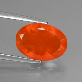 Opala de Fogo Laranja Natural 2.04ct, Corte Oval, Transparente