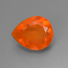 Opala de fogo laranja natural 2,04ct, formato de pêra, transparente