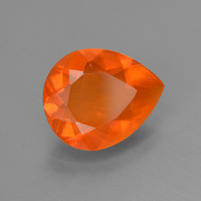 Opala de fogo laranja natural 2,04ct, formato de pêra, transparente