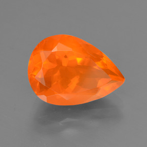 Opala de Fogo Laranja Natural 2.84ct, Formato de pêra, Transparente