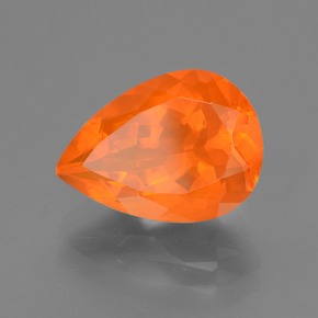 Opala de Fogo Laranja Natural 2.84ct, Formato de pêra, Transparente