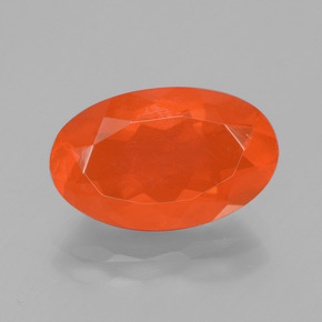 Opala de fogo laranja natural 2,58ct, corte oval, transparente