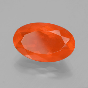 Opala de fogo laranja natural 2,58ct, corte oval, transparente