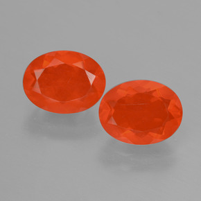 Pedras preciosas de opala de fogo laranja natural de 2,11 ct, corte oval, transparente
