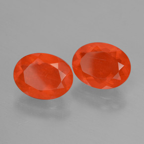Pedras preciosas de opala de fogo laranja natural de 2,11 ct, corte oval, transparente