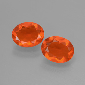 Pedras preciosas de opala de fogo laranja natural de  ct, corte oval, transparente