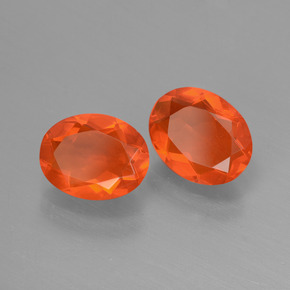 Pedras preciosas de opala de fogo laranja natural de  ct, corte oval, transparente