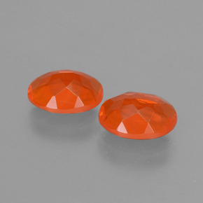Pedras preciosas de opala de fogo laranja natural de  ct, corte oval, transparente
