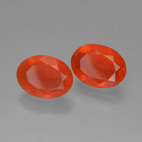 Pedras preciosas de opala de fogo laranja natural de 1,23 ct, corte oval, transparente