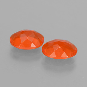 Pedras preciosas de Opala de Fogo Laranja Avermelhado Profundo natural de 1.39 ct, Corte Oval, Transparente