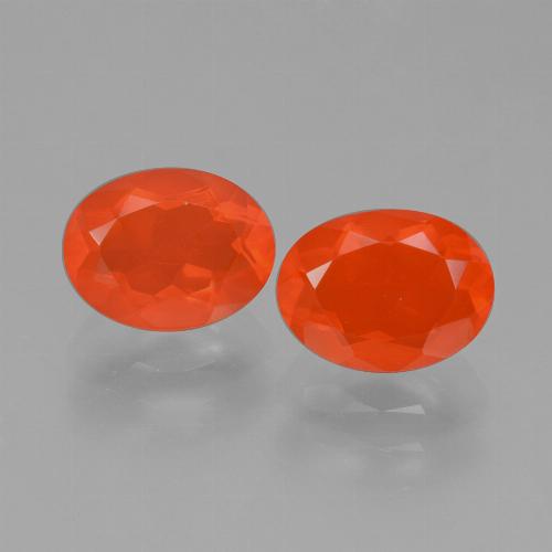 Pedras preciosas de Opala de Fogo fogo laranja natural de 1.55 ct, Corte Oval, Transparente