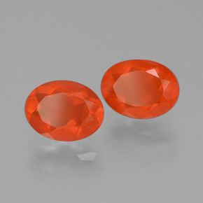 Pedras preciosas de Opala de Fogo fogo laranja natural de 1.55 ct, Corte Oval, Transparente
