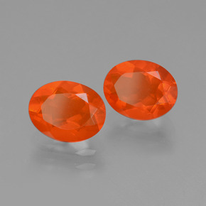 Pedras preciosas de opala de fogo laranja natural de 1,40 ct, corte oval, transparente