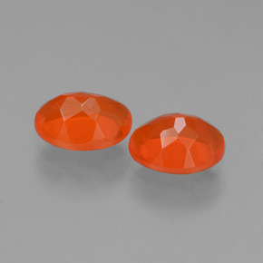 Pedras preciosas de opala de fogo laranja natural de 1,40 ct, corte oval, transparente