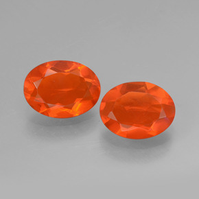 Pedras preciosas de opala de fogo laranja natural de  ct, corte oval, transparente