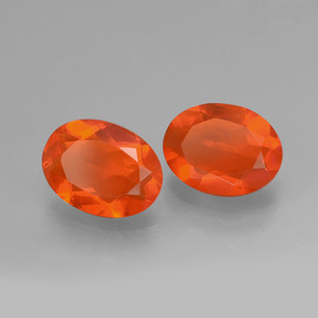 Pedras preciosas de opala de fogo laranja natural de  ct, corte oval, transparente