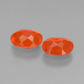 Pedras preciosas de opala de fogo laranja natural de  ct, corte oval, transparente