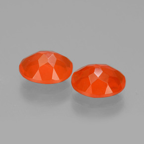 Pedras preciosas de opala de fogo laranja natural de 1,41 ct, corte oval, transparente