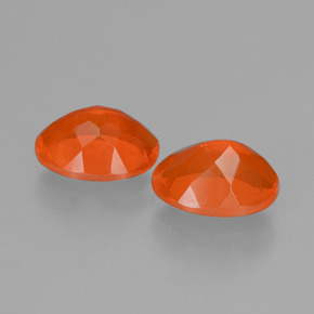 Pedras preciosas de opala de fogo laranja natural de 1,57 ct, corte oval, transparente