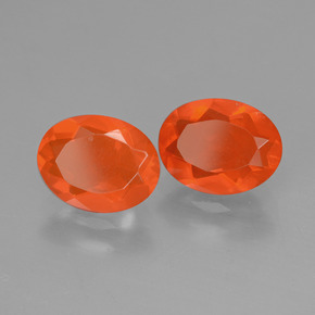 Pedras preciosas de opala de fogo laranja natural de 1,35 ct, corte oval, transparente