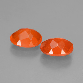 Pedras preciosas de opala de fogo laranja natural de 1,35 ct, corte oval, transparente