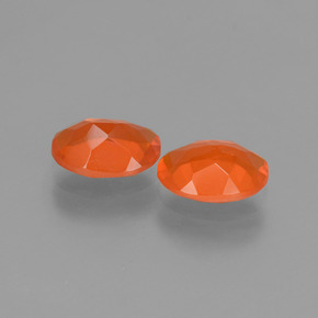 Pedras preciosas de Opala de Fogo Laranja Avermelhado Profundo natural de 1.31 ct, Corte Oval, Transparente