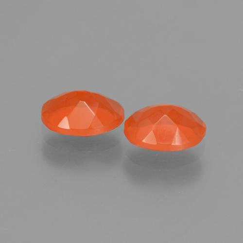 Pedras preciosas de opala de fogo laranja natural de 1,29 ct, corte oval, transparente