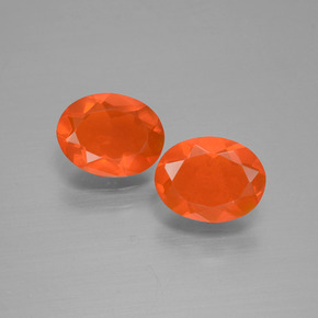 Pedras preciosas de opala de fogo laranja natural de 1,15 ct, corte oval, transparente