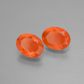 Pedras preciosas de opala de fogo laranja natural de 1,15 ct, corte oval, transparente