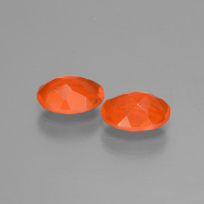 Pedras preciosas de opala de fogo laranja natural de 1,15 ct, corte oval, transparente