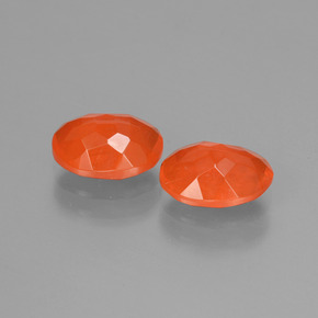 Pedras preciosas de Opala de Fogo Laranja Avermelhado Profundo natural de 1.45 ct, Corte Oval, Transparente