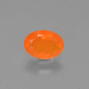 Opala de fogo laranja natural 0,48ct, corte oval, transparente