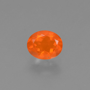 Opala de Fogo Laranja Natural 0.43ct, Corte Oval, Transparente