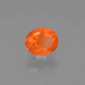 Opala de Fogo Laranja Natural 0.43ct, Corte Oval, Transparente