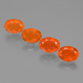 Pedras preciosas de opala de fogo laranja natural de  ct, corte oval, transparente