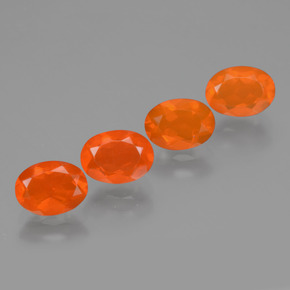 Pedras preciosas de opala de fogo laranja natural de  ct, corte oval, transparente